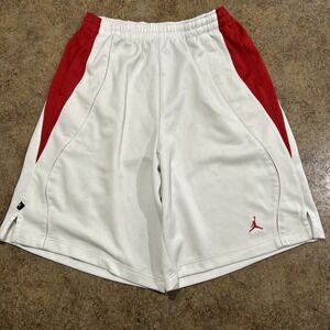 Y2k Air Jordan Basketball Shorts Baggy XL White Red Jumpman